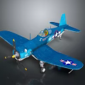 Blue Vintage Airplane Model With Star Emblem And Detailed Design On Dark Background