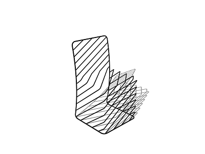 Modern Single Chair With Abstract Line Art And Sleek Design Structure 3d model