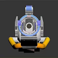 Futuristic Sci Fi Weapon With Blue Energy Core Silver Barrel And Yellow Accents