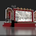 Pechoin Vintage Stage Design with Old Shanghai Theme Red Decorations and Black White Street View