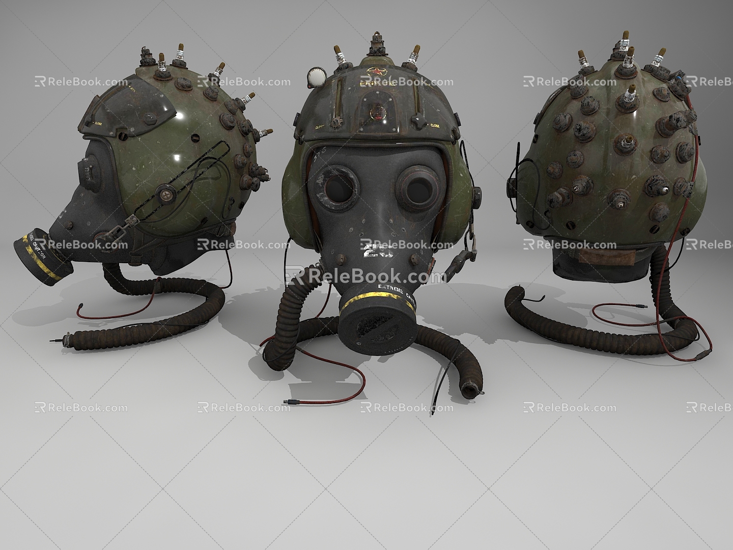 Modern Gas Mask Biochemical Helmet model