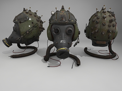 Modern Gas Mask Biochemical Helmet 3d model