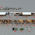 Shopping Mall Stores Layout With Numbered Units And Various Shop Locations