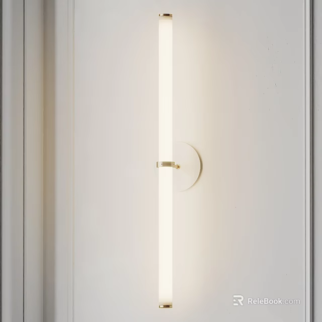 Modern Sleek Wall Lamp With Minimalist Design Gold Metal Accent And Warm White Lighting 3d model 
