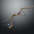 Traditional Handmade Bow Weapon With Sharp Arrows And Wooden Structure