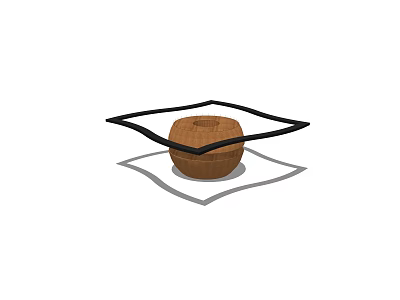 Stylish Wooden Square Coffee Table With Black Frame And Modern Design 3d model