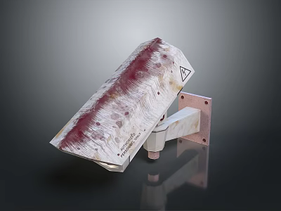 Durable Electronic Appliance Wall Mounted Design With Red White Texture And Metal Bracket 3d model