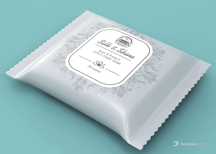 Soft Gentle Wet Wipes With White Packaging And Elegant Floral Design 3d model 