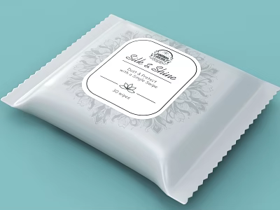 Soft Gentle Wet Wipes With White Packaging And Elegant Floral Design 3d model
