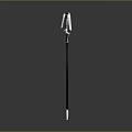 Black and White Long Handled Scythe Weapon With Modern Sharp Blade Design