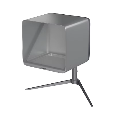 Silver Cube Shaped Object With Stable Tripod Base And Modern Design 3d model