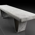 Modern Outdoor Concrete Bench With Textured Surface And Geometric Legs For Garden Patio