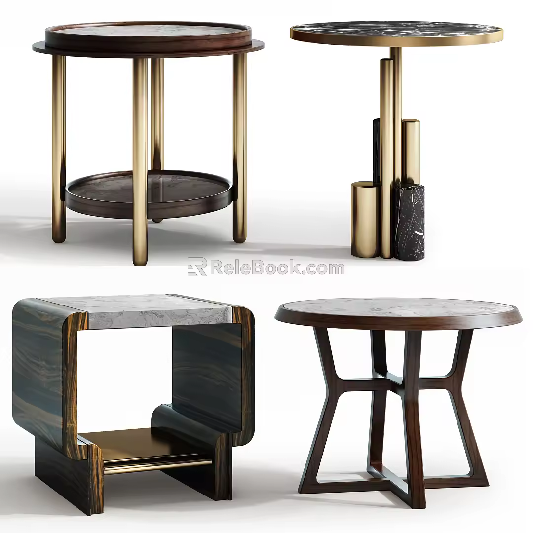 Modern Side Table Side Table Coffee Table Combination 3d model