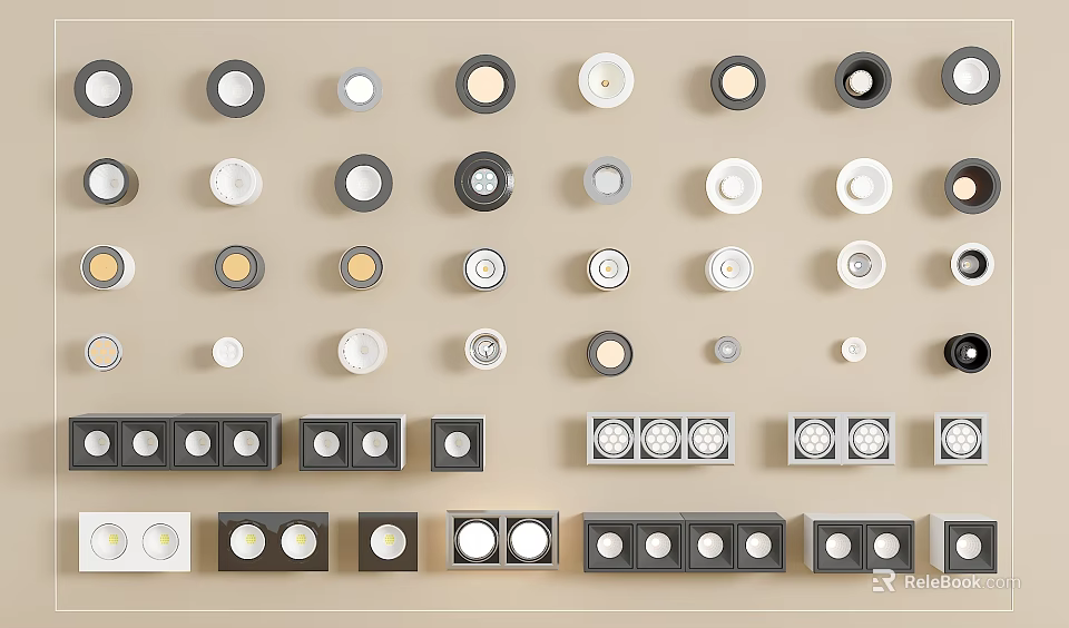 Different Styles Downlights and Spotlights Modern Designs for Interior Ceiling Lighting 3d model 