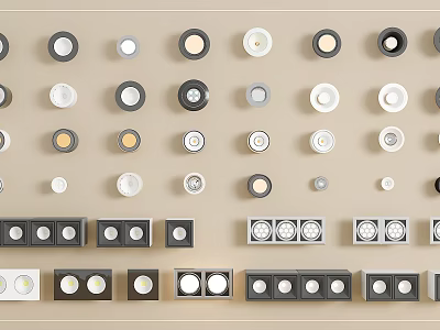 Different Styles Downlights and Spotlights Modern Designs for Interior Ceiling Lighting 3d model