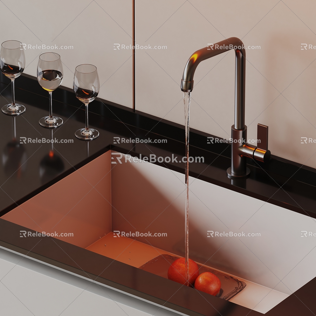 Modern vegetable sink 3d model