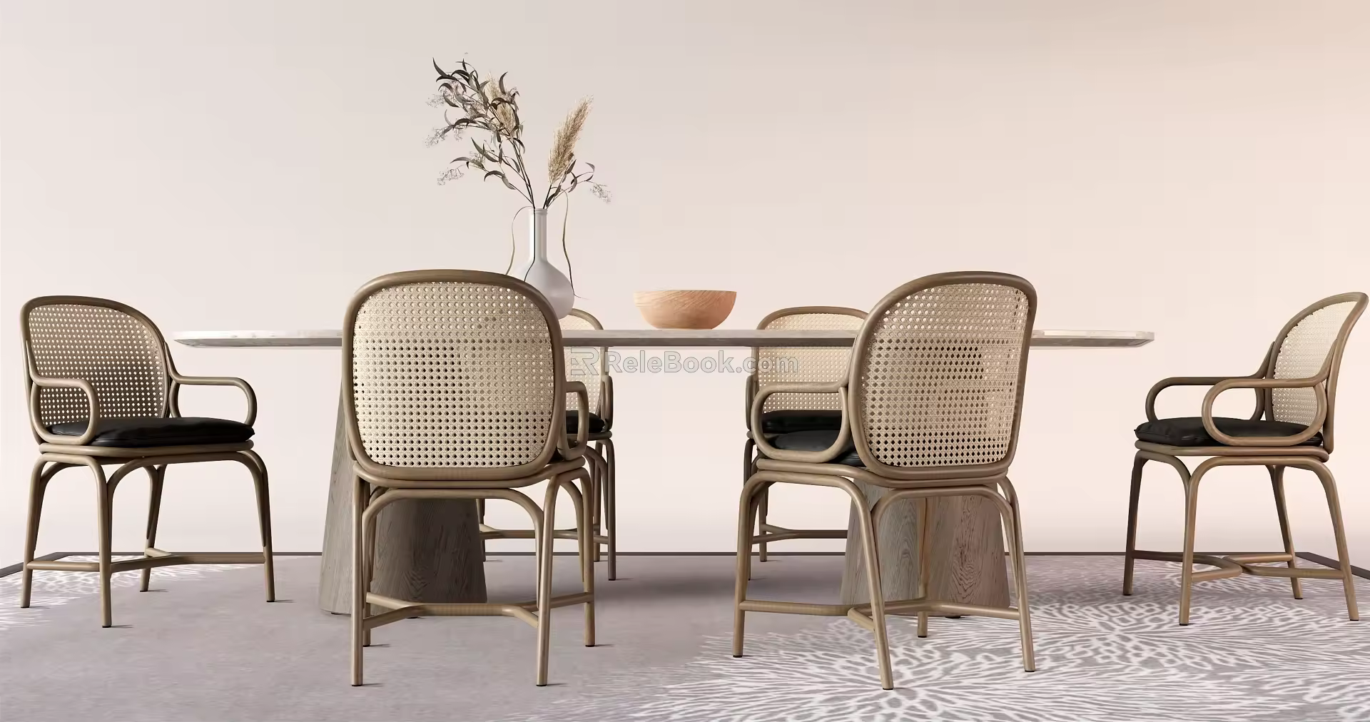 Quiet Dining Table and Chair Combination Dining Table and Chair Dining Table and Chair 3d model