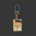 Stylish Fashionable Keychain With Metal Ring And Square Decorative Pendant Charm
