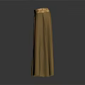Elegant Brown Long Skirt With Golden Decorative Waistband And Flowing Silhouette