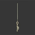 Elegant Gold Chain Necklace With Geometric Shaped Pendant Adorned With Sparkling Gemstone For Fashionable Accessory