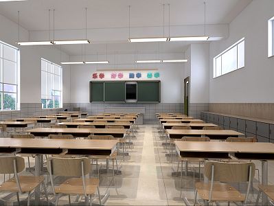 modern classroom 3d model