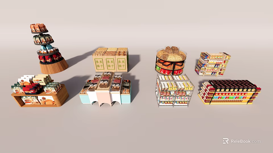 Commercial Retail Display Shelving Units for Multi Layer Product Presentation 3d model
