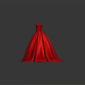 Elegant Red Strapless Formal Gown With Flowing Floor Length Skirt Design