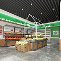 Vegetable and fruit store supermarket 3d model