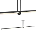 Modern Linear Pendant Light Design With Black Frame And White Illuminated Shade