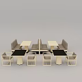 Modern Minimalist Dining Chairs With Wooden Frame And Booth Seats In Restaurant Setting