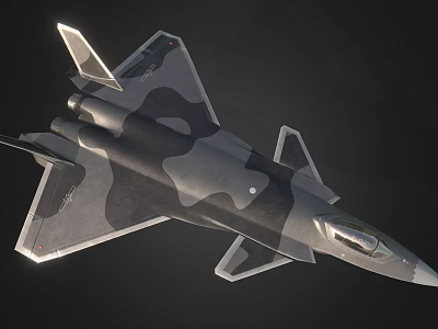 Modern Stealth Fighter Jet with Camouflage Paint and Advanced Aerospace Design 3d model