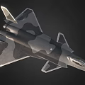 Modern Stealth Fighter Jet with Camouflage Paint and Advanced Aerospace Design