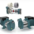Two Industrial Water Pumps With Electric Motors And Stainless Steel Casings