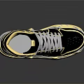 High Top Black And Gold Sneakers With Modern Structured Sole Design