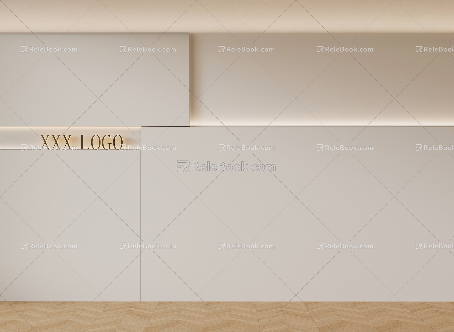 Image Wall Modern Image Wall Front Desk Background Wall 3d model