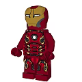 Lego Iron Man Figure Front Back Views With Glowing Eyes Chest Reactor Red Gold Details