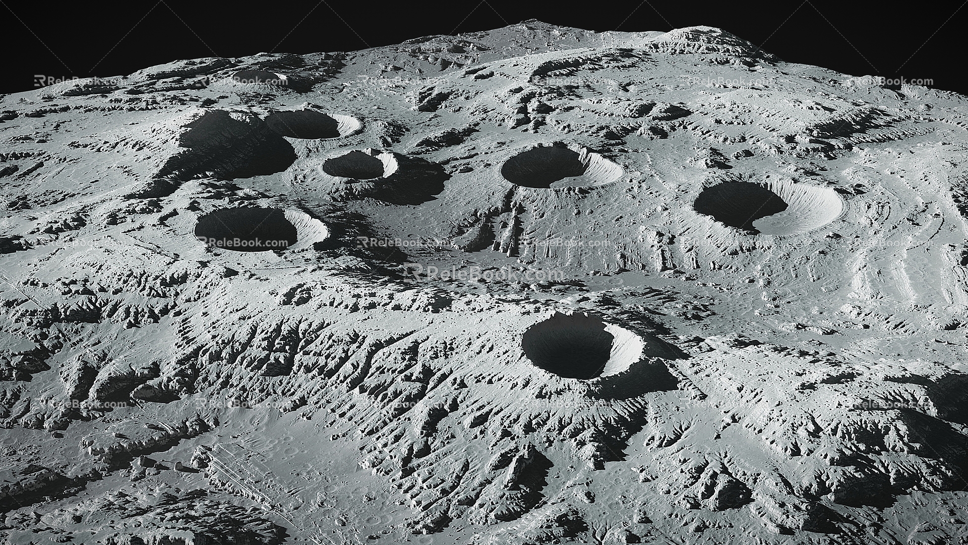 Moon Landscape Moon Ground Moon Terrain Moon Geopark Valley Moon Mars 3d model