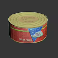 Canned Coconut Food Product With Red Label And White Contents Packaging