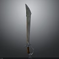 Detailed Medieval Sword Design With Metal Blade Orange Wrapped Handle And Silver Hilt Guard