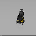 Electric Wheelchair With Yellow Black Frame Comfortable Seat Armrest And Wheels