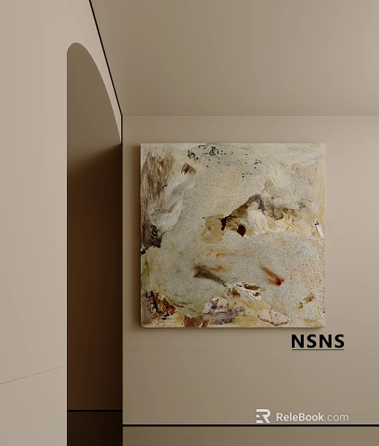 Abstract Painting With Textured Earthy Tones For Modern Home Wall Decor 3d model 
