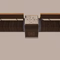 Tree Pit Design With Wooden Benches Stone Countertop And Green Plants On Gray Tiles 3d model