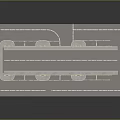 Bridge Model Structure With Street Lamps Road Lanes And Support Arches