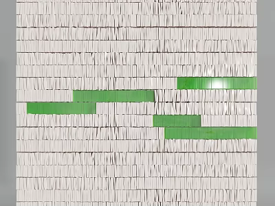 Creative Modern Wall Decor With White Strip Materials And Green Accents 3d model