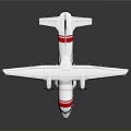 Harbin Twin Engine Propeller Model Airplane with White Red Stripes and Tail Fin Logo