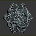 Artistic Silver Furniture Decorative Piece With Intertwined Metal Rings Spherical Structure