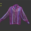 Stylish Blue And Brown Striped Long Sleeved Collared Silk Shirt For Daily Use