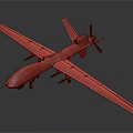 White Military Reconnaissance Drone With Long Wing Propeller And Landing Gear