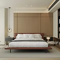 Modern Cozy Bedroom Interior Design With Wooden Bed Wardrobe And Bookshelf