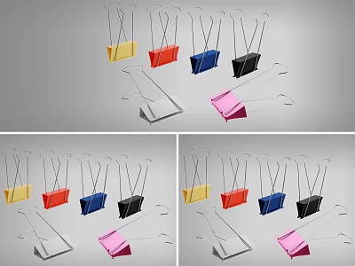 Colorful Binder Clips As Practical Daily Life Supplies With Various Colors 3d model
